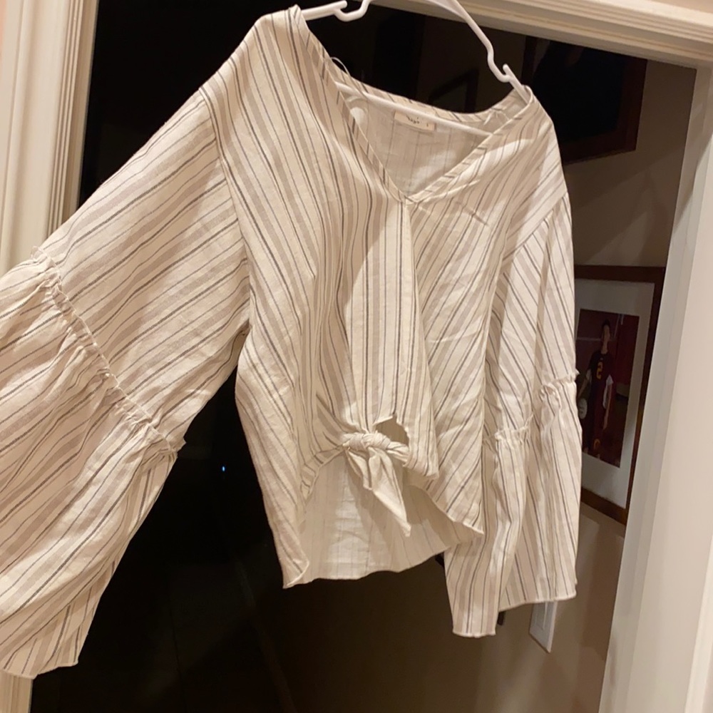NEVER WORN, Striped blouse with flared sleeves, size S